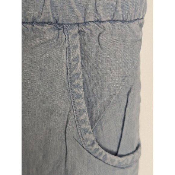Cloth & Stone Sleeveless Blue Chambray Button-Front Romper 100% Lyocell Size M - Picture 5 of 7